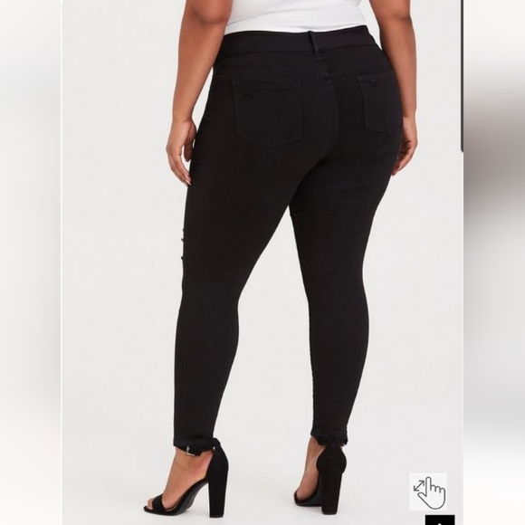 Torrid Black Distressed Jeans - Picture 2 of 6